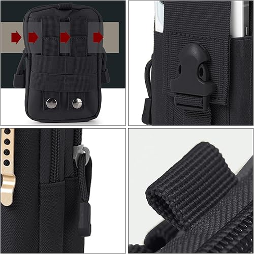 Miniatura 5 de Phone Pouch Waist Bag Belt Phone Tools Bag Holder for Running Sports Hiking Traveling Cycling for Women Men,Black