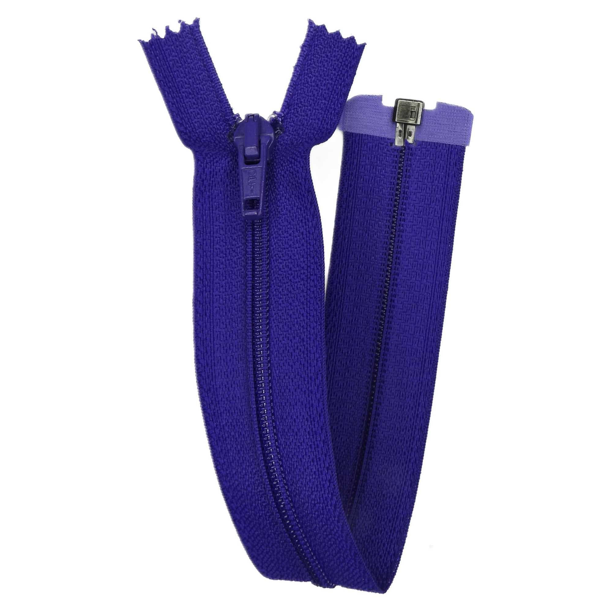 Open End Zip 18 inch Nylon No5 46cm Coat Jacket 27 Colours Buy 1 or 2 Zips 654D, 4989 Purple, 2