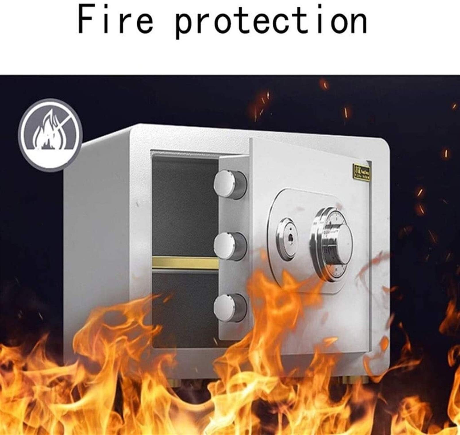 RLKHXBS Safes Schrank Mechanical Password Safety Haushaltssicheres 45 cm großer feuerfestem wasserdichtes Anti -Bohr -Anti -Diebstahl Unsichtbares Safe (Farbkaffeegold)