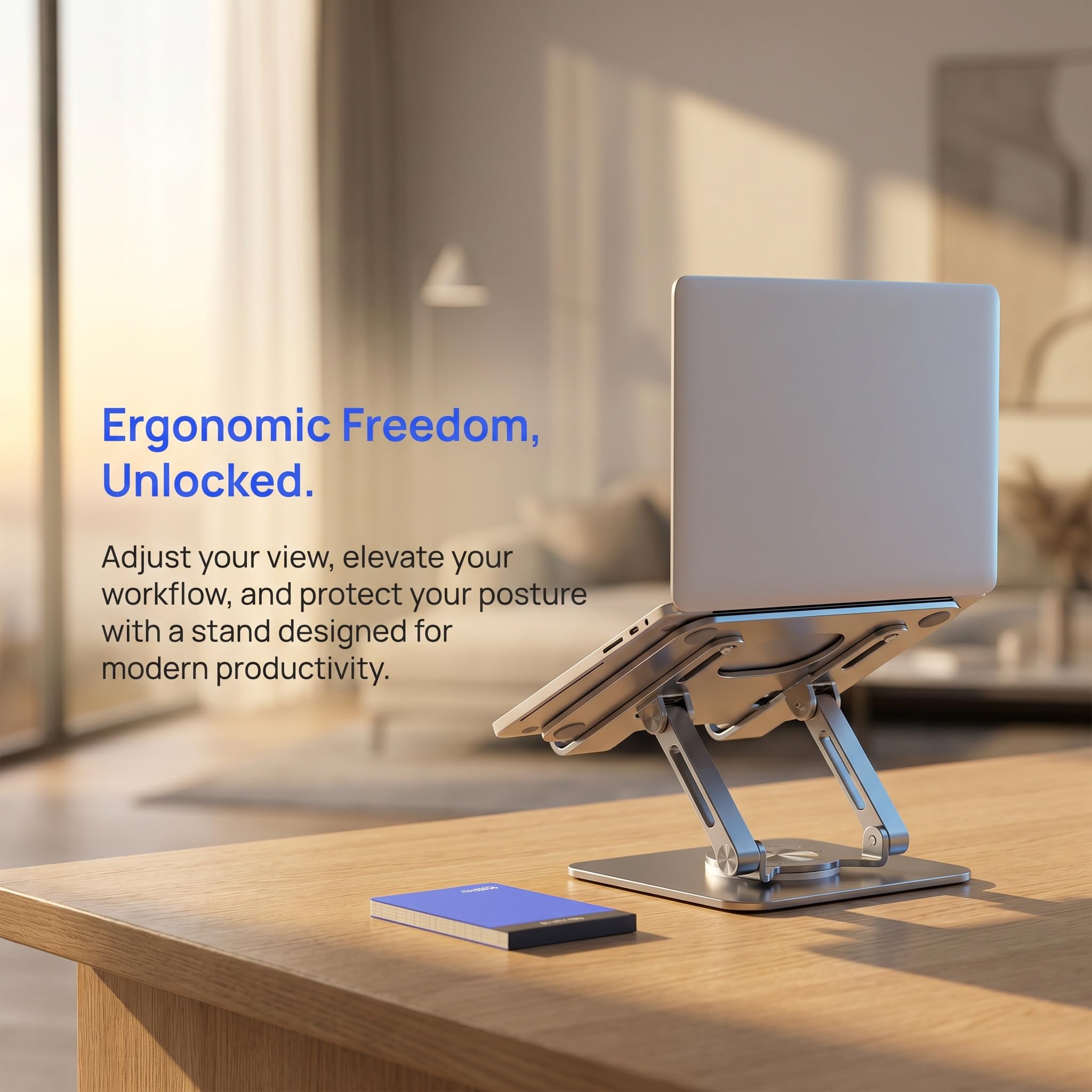 Supporto Pieghevole per Laptop da Scrivania, Supporto per Tablet E Telefono, Staffa Regolabile per Cellulare, Vassoio Ergonomico per Letto, Casa, Ufficio E Viaggi.