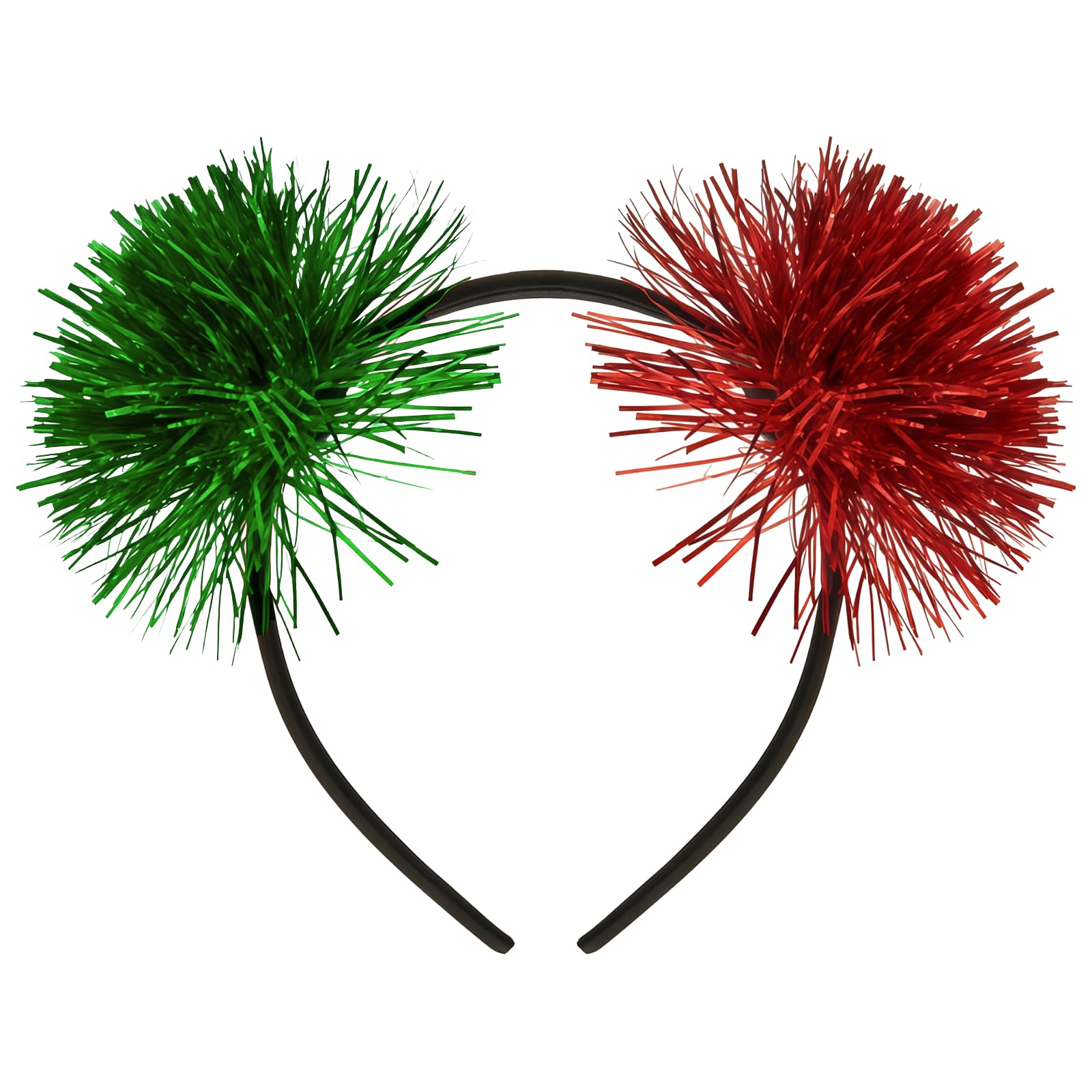 UNVOJL Tinsel Pom Pom Headband Christmas Red Green Pom Pom Headband Cosplay Hair Accessories Christmas Party Accessory for Kids Children