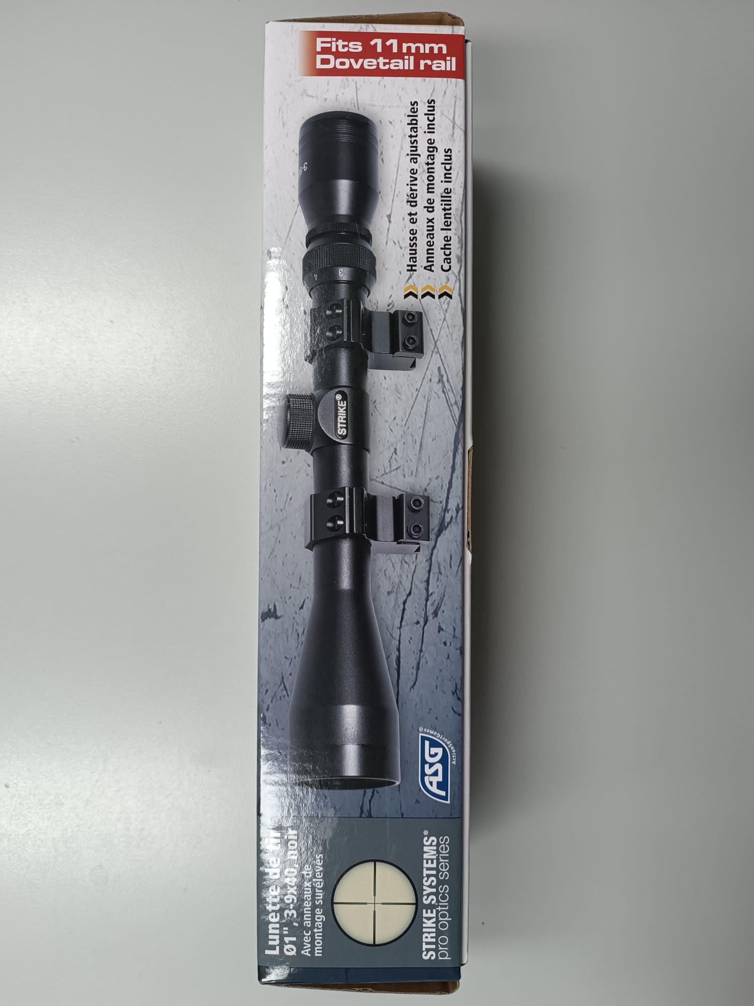 Visor ASG Strike Systems 3-9X40 IR | Mira Deportiva con retícula iluminada para escopetas, Rifles, carabinas y Pistolas de Aire comprimido (balines).