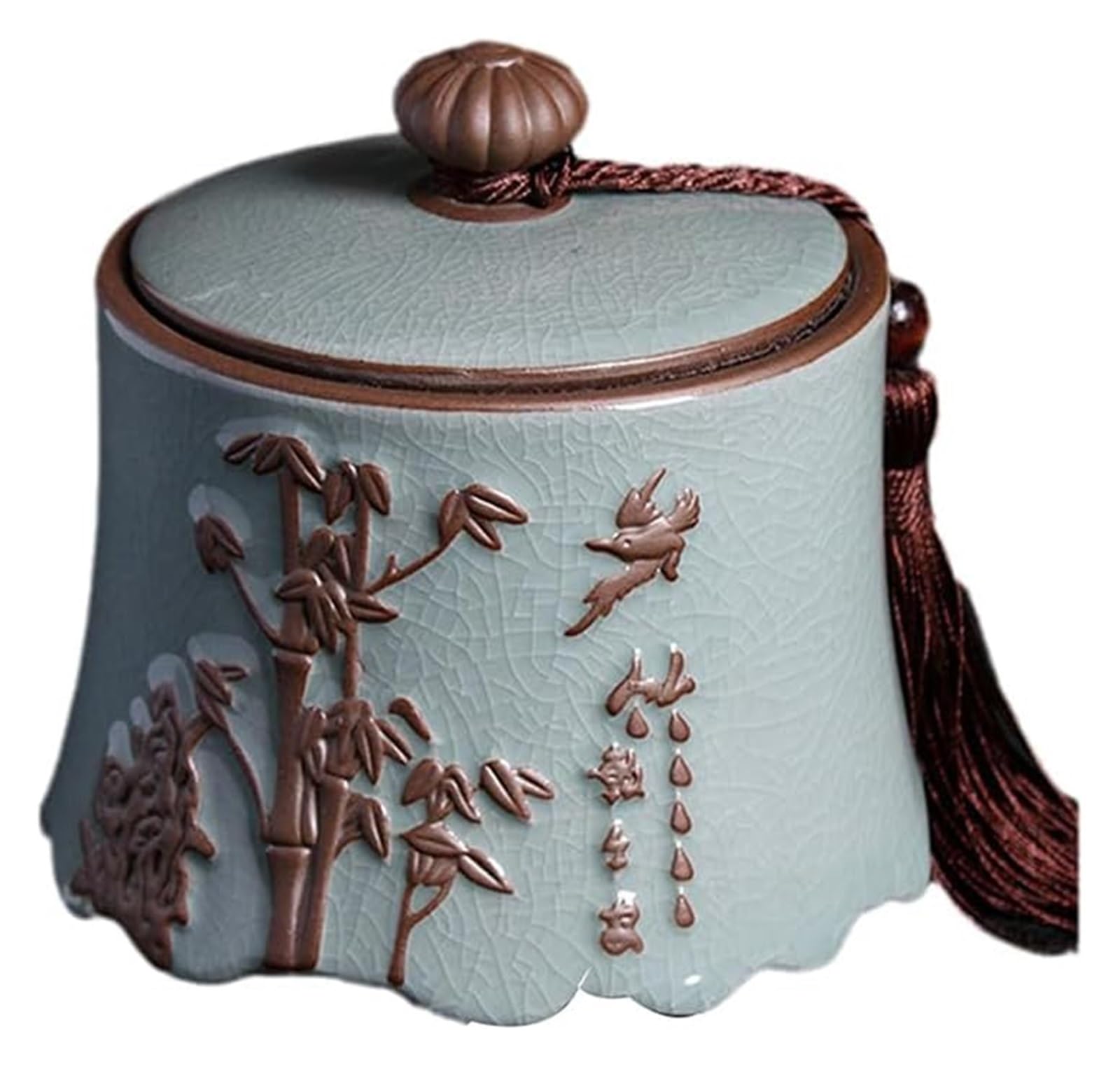 Słoiki z herbatą Chiński tradycyjny styl porcelanowy słoik na imbir ceramiczny pokryty słoik wazon na kwiaty z pokrywką, puszka herbaty ceramiczna zamknięta puszka, Y