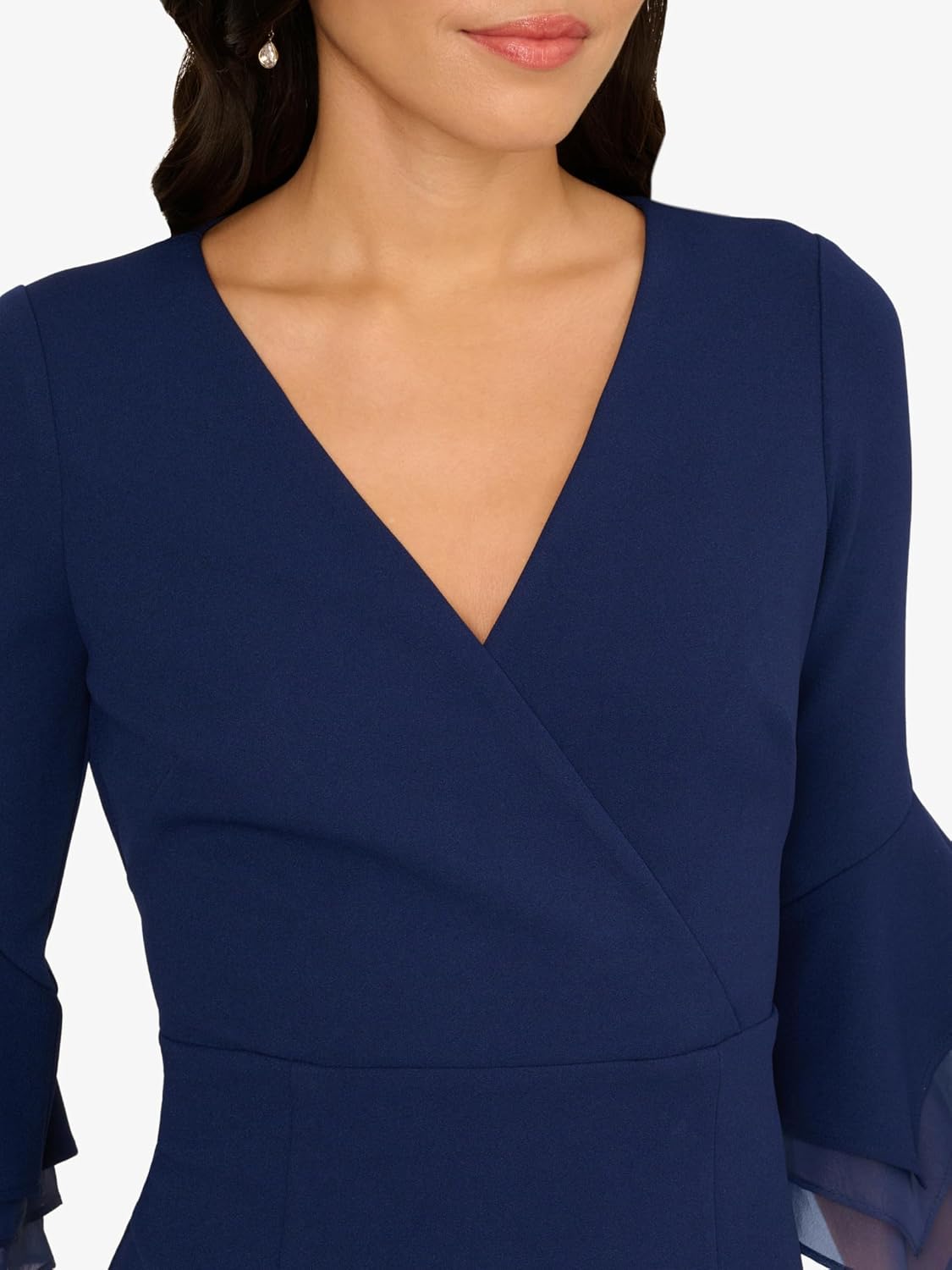 Adrianna Papell Womens Crepe Combo Midi Dress - Image 3