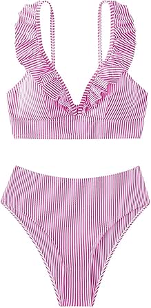 Star & Striped Bandeau High Waisted Bikini Swimsuit - Flawless