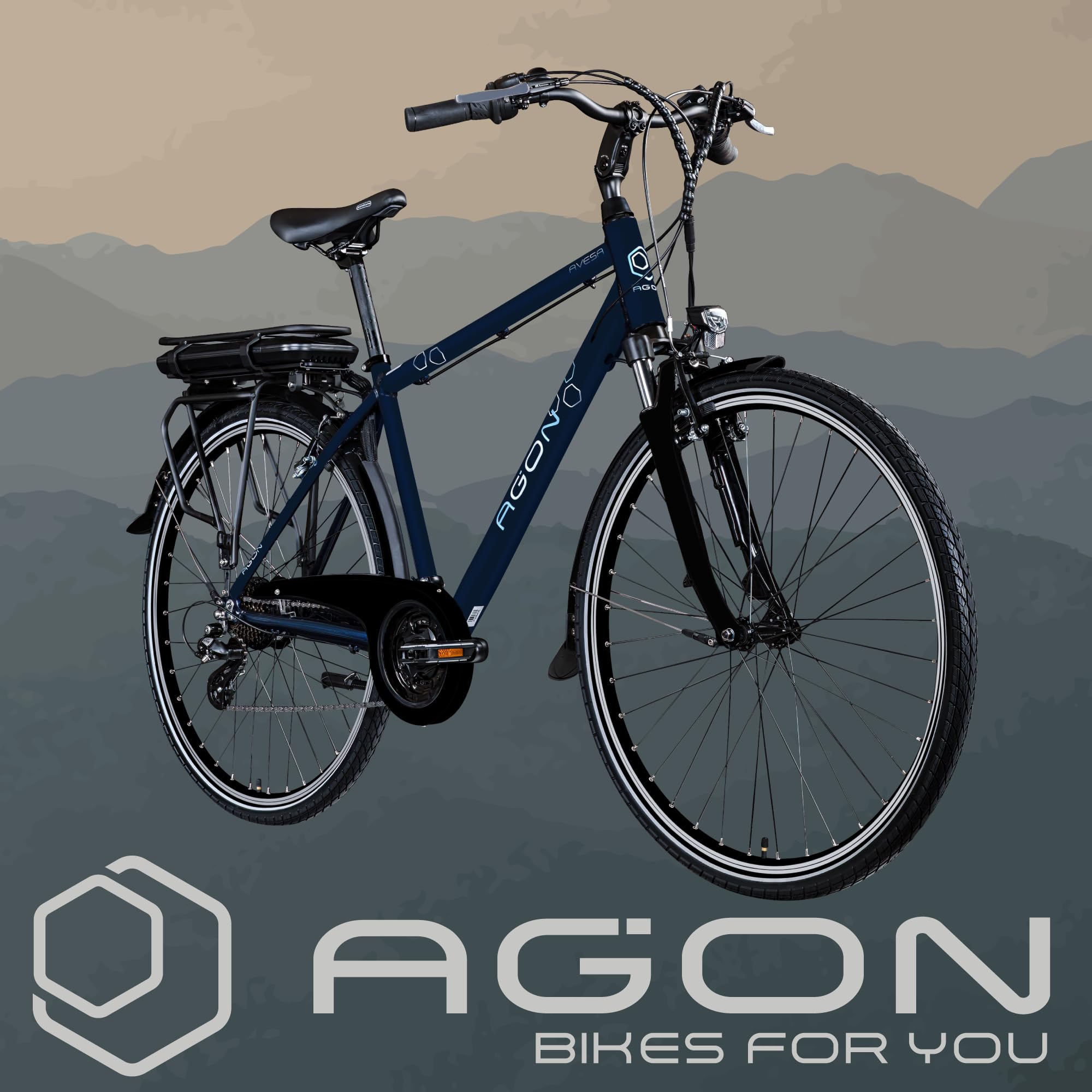 AGON Avesa E Bike Trekkingbike Herren oder Damen 28 Zoll 155-185 cm Pedelec Elektrofahrrad mit Ananda Motor 25 km/h