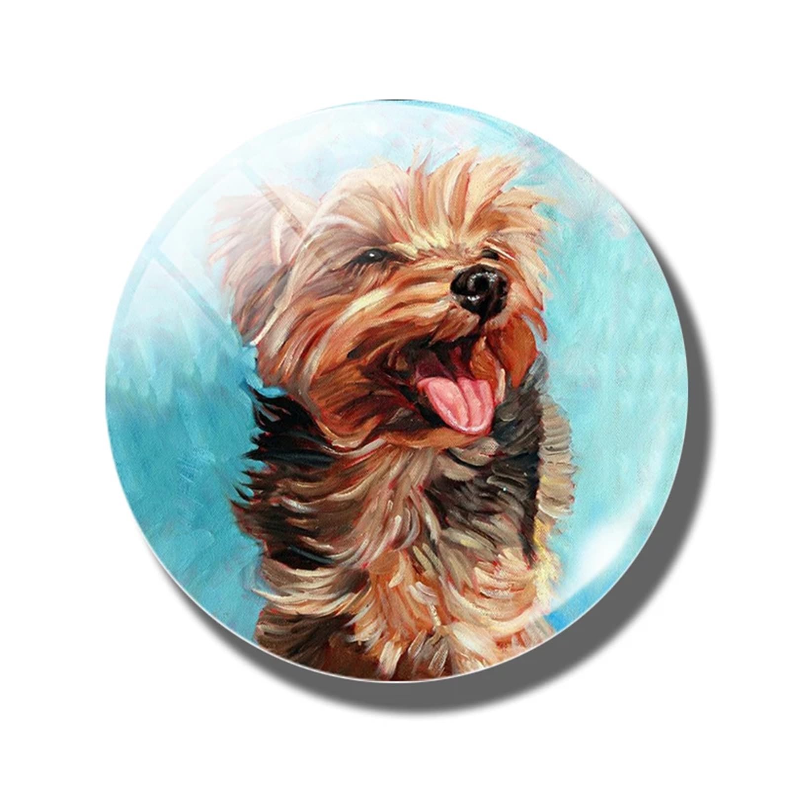 Glass Magnets 6pcs 30 MM Fridge Magnet Lover Glass Dome Magnetic Refrigerator Stickers Note Holder Home Decoration(Color-22)