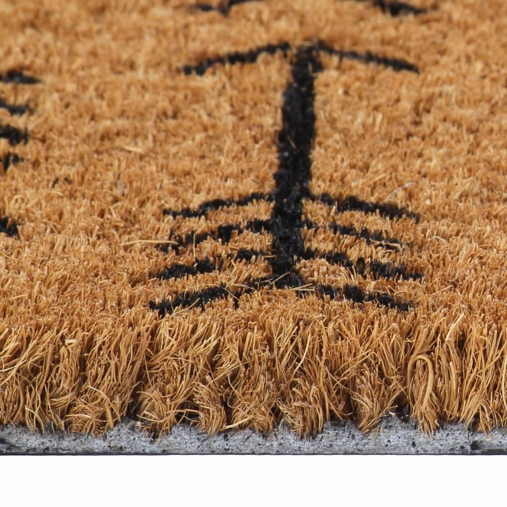 Felpudo natural de 40 x 60 cm, fibra de coco, antideslizante, impermeable, para interior y exterior, ideal para puerta de casa, pasillo, balcón, jardín, duradero