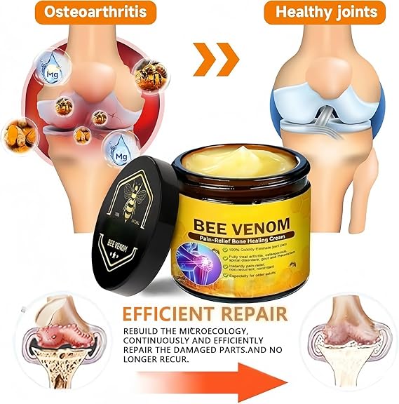 Bee-Venom-Cream, Bee-Venom for Muscle and Joint Recovery, for Back, Neck, Hands, Knee