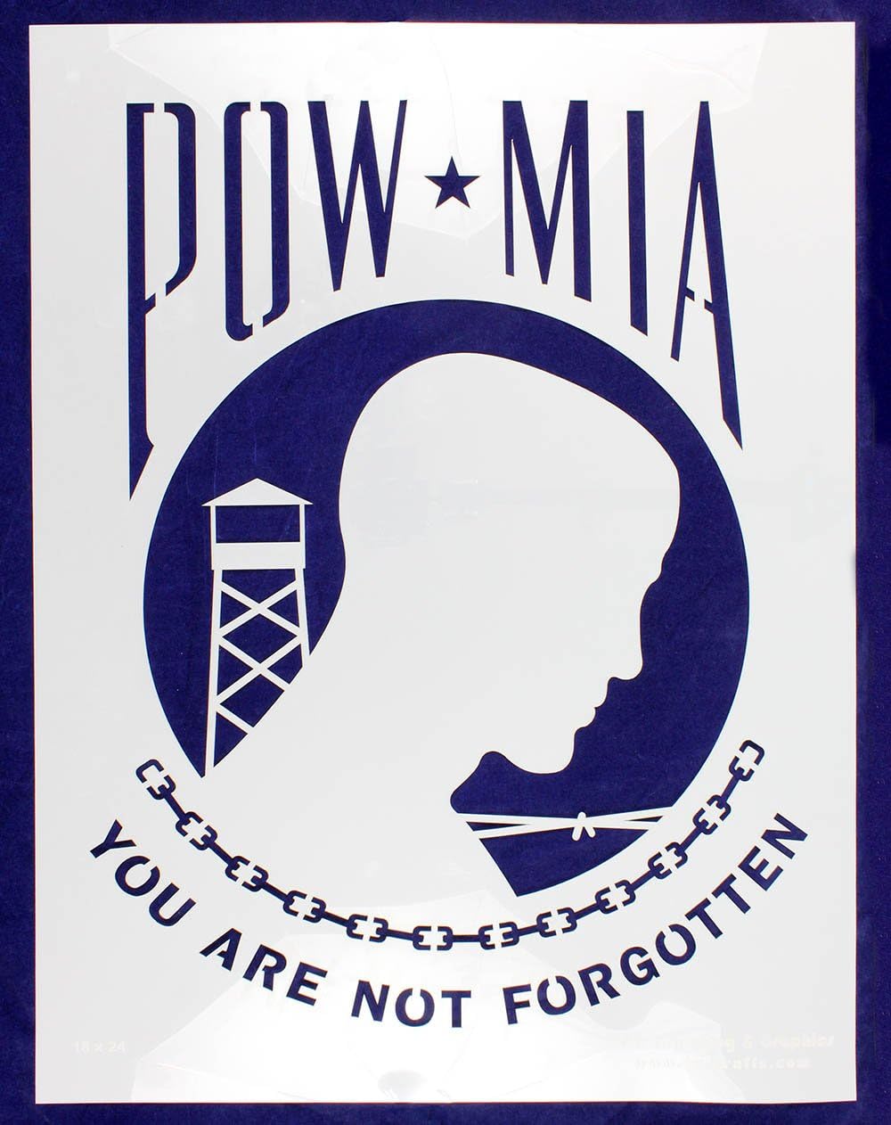 POW-MIA Flag Stencil 18 Inch x 24 Inch Painting/Crafts/Templates