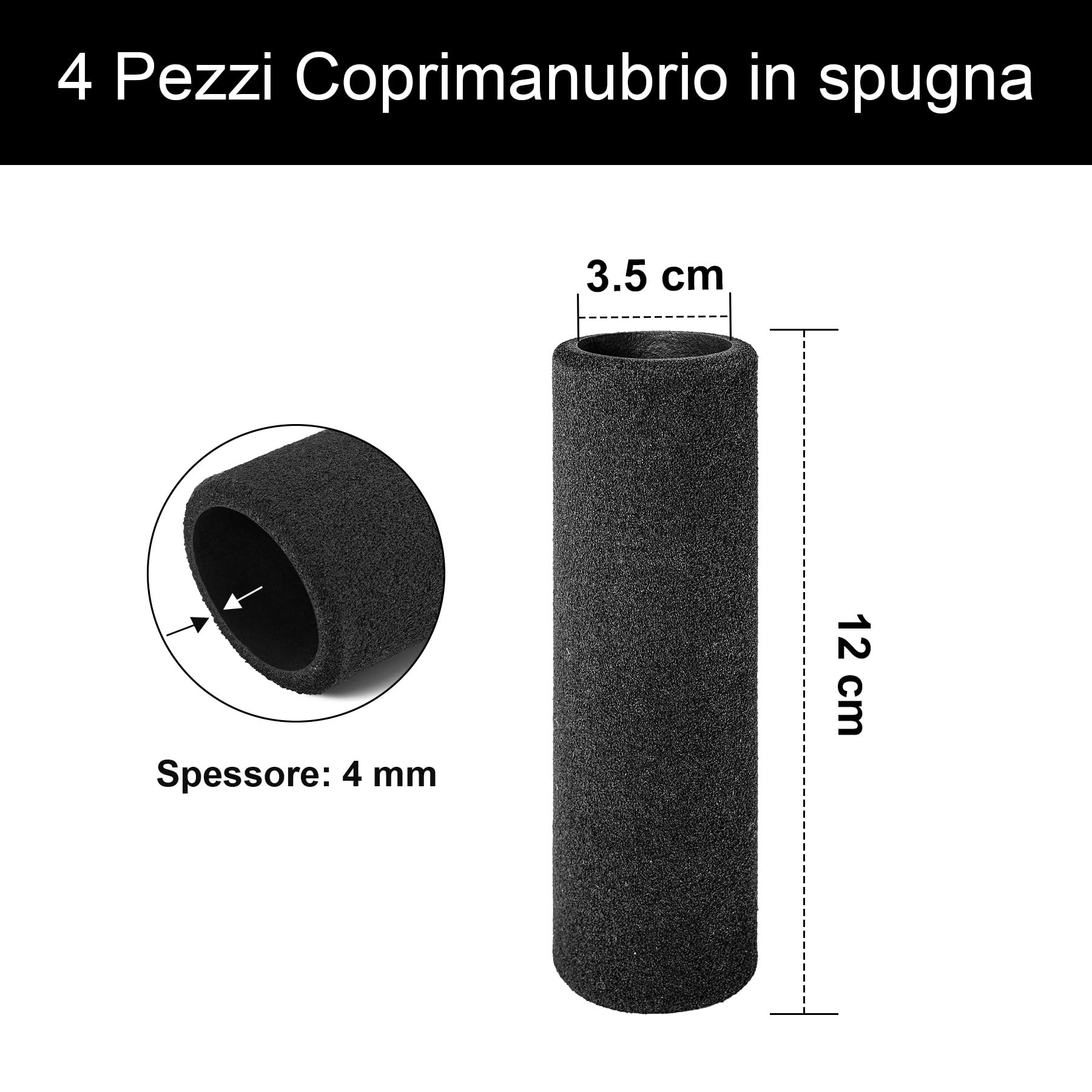 Baoblaze 2 Manopole Di Ricambio Per Carriola – In PVC, Antiscivolo, Varie Misure (124x25mm E Altre) - 4