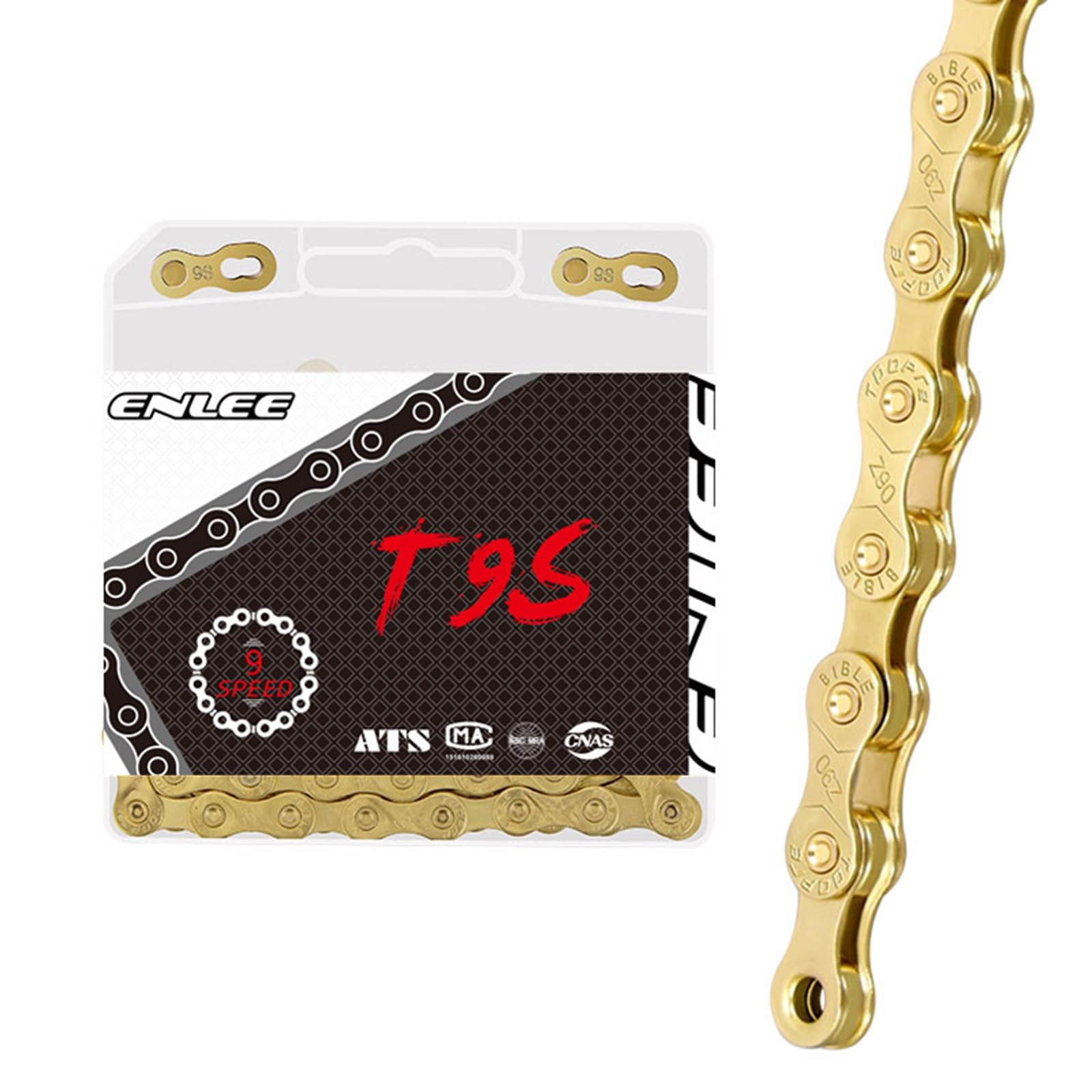 Violiica Gold For Bicycle Chain for 6 7 8 9 10 11 12 Speed Road Mountain Bike, High Strength Carbon Steel with Triple-Layer Vacuum Gold Plating, Anti-Rust Wear Resistant Chain