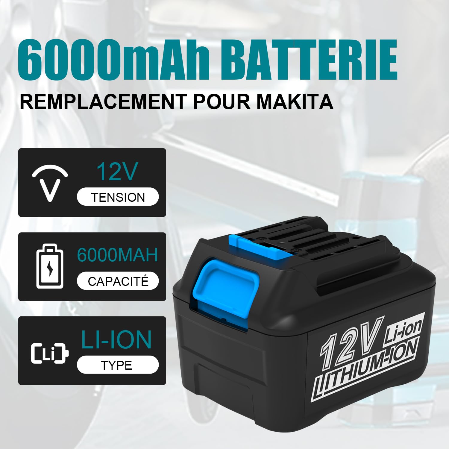 12 V 6 Ah Batterie de Remplacement pour Makita Outil 12 V | Applicable BL1041B BL1040B BL1016 BL1020B BL1021B
