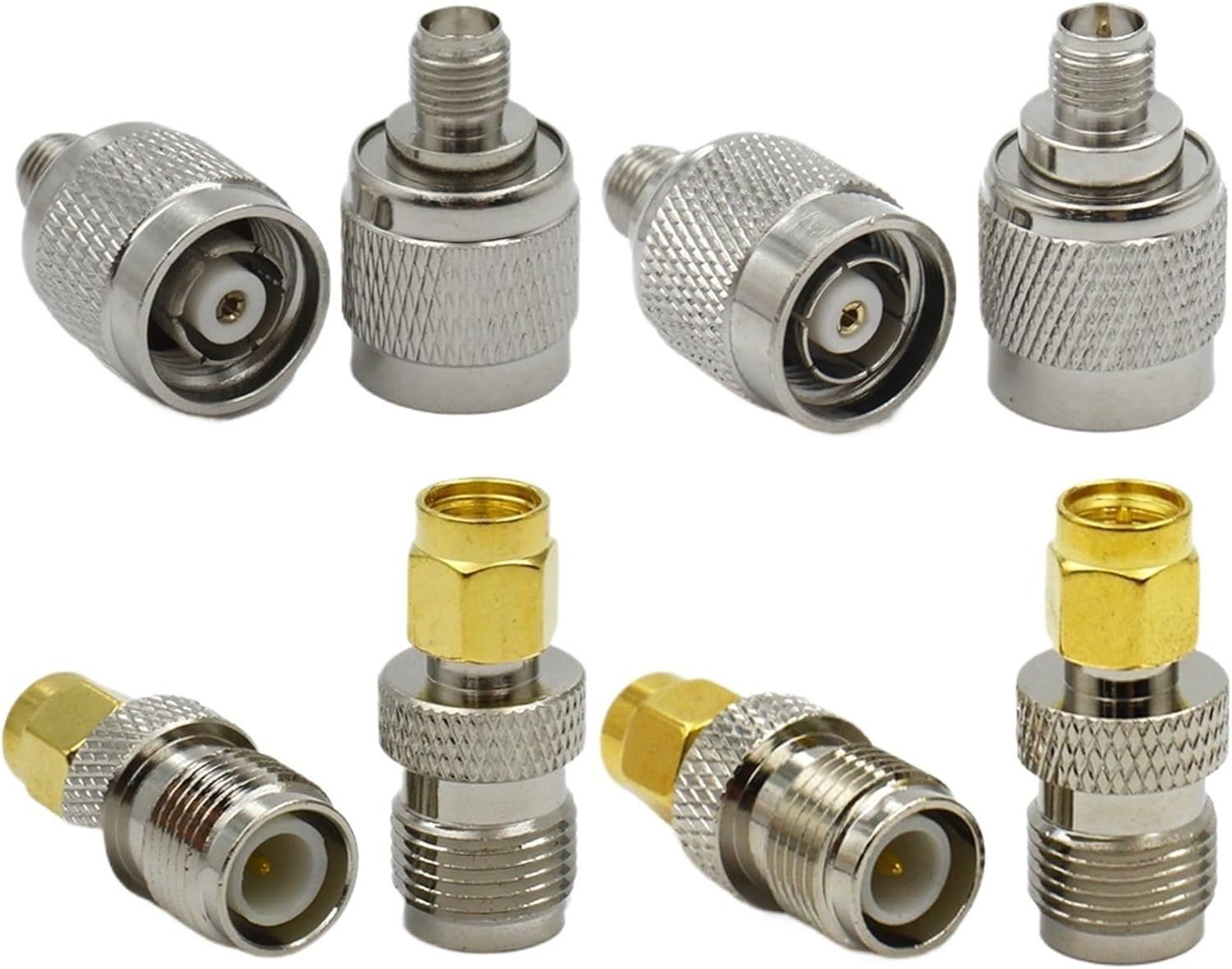 RP TNC Male Plugs to SMA Female Jack Adapter Straight COAXIAL Connector 50ohm Converter Wire Terminals 1Pcs(Type4,1Pcs)