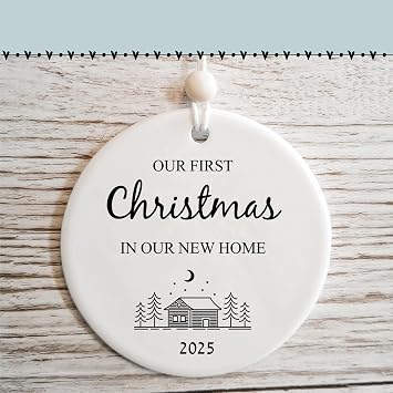 Our First Christmas in Our New Home 2025 1st Xmas in My New House Apartment Wedding Ornaments Couples Gift House Warming Gift Idea for Owner