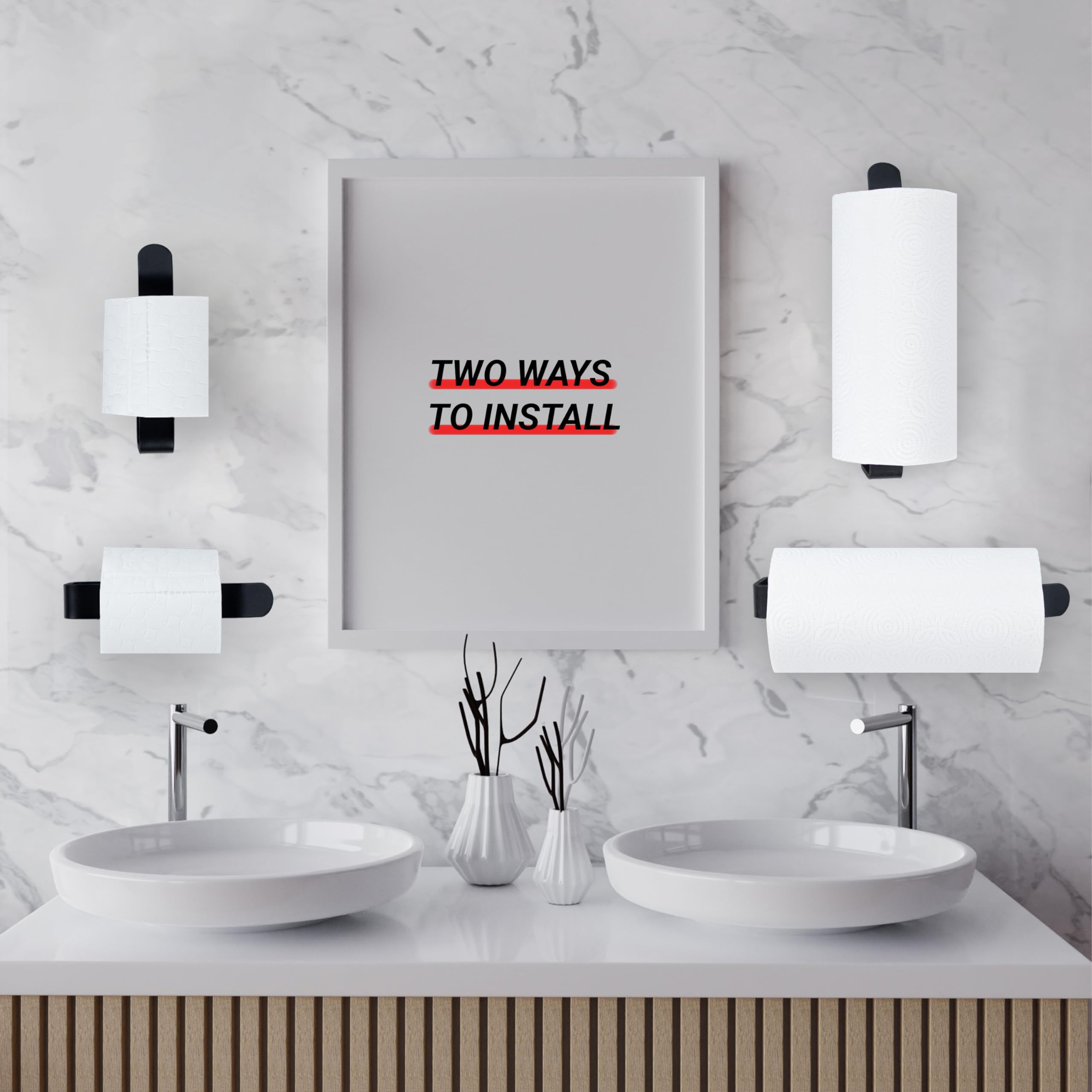 Toilet Roll Holder and Towel Holder Set, Hand Towel Holder - Image 5