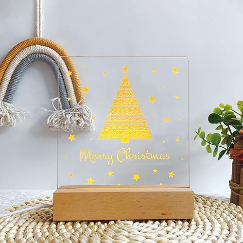 Miniatura 2 de Decoración de mesa de Navidad con luz LED, lámpara de ilusión de Navidad de acrílico, decoración de invierno para mesa de casa, cocina, regalo de