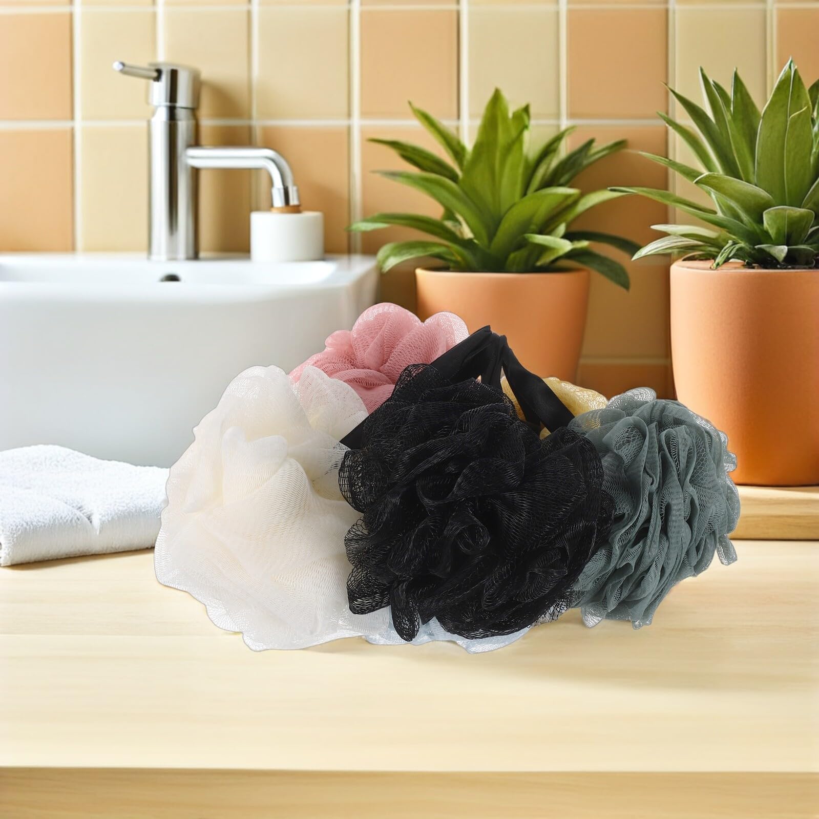 Esponja de Baño para Ducha 6 Unidades de Lufa Pe Poliéster