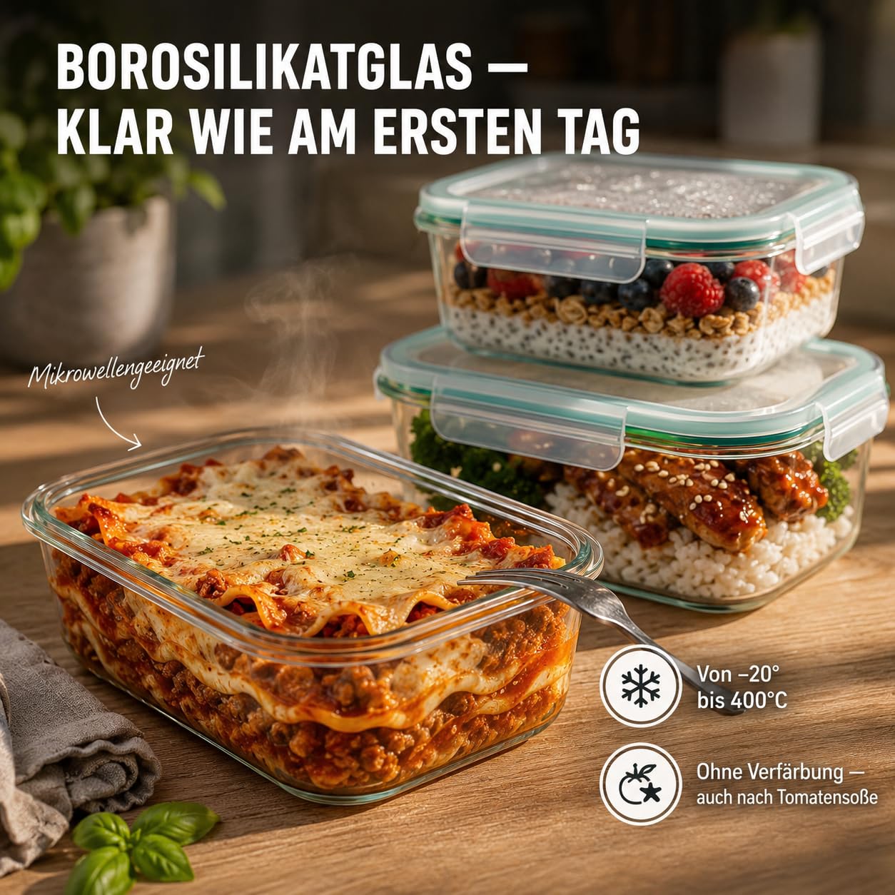 SUPERBUTELKI.PL Meal Prep Cajas de cristal – 8 recipientes de cristal con tapa sin BPA – Resistente vidrio de borosilicato – Fiambrera – Fiambrera – Fiambrera – Fiambrera para microondas – a prueba de