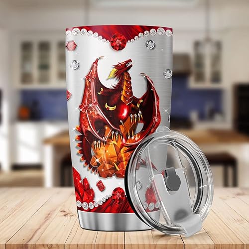 Miniatura 3 de Vaso de café personalizado con inicial, taza de viaje de dragón con tapa, nombre personalizado, regalos de cumpleaños para mujeres, mamá,