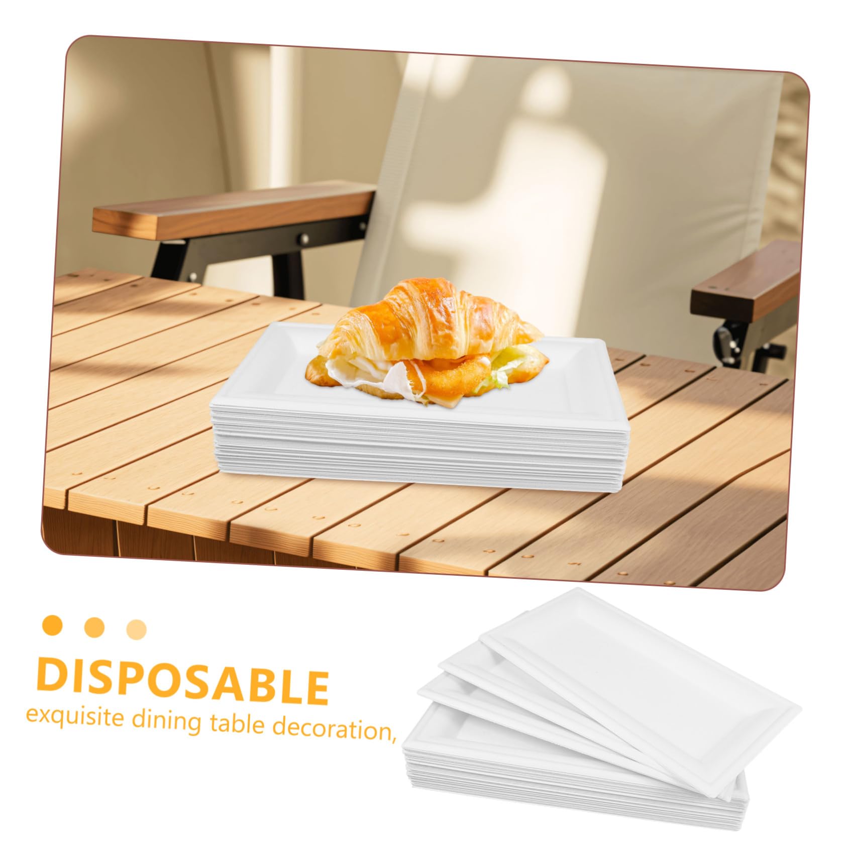 50piezas Bandeja de Cartón Desechable de Color Claro Platos para Tartas Platos para Cenas para Fiestas y Eventos al Aire Accesorios para Fiestas