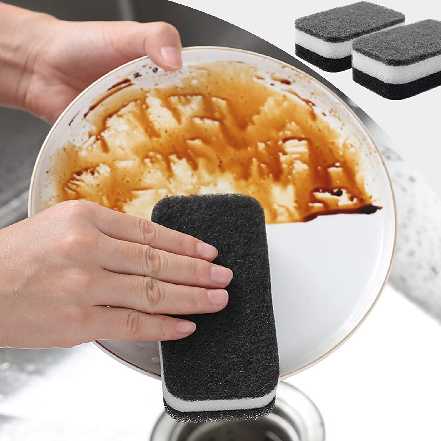 Esponja para lavar platos de cocina envueltas individualmente, almohadilla de estropajo a granel, sin olor, esponjas para lavar platos, toallitas para limpieza del hogar, platos, apartamentos de viaje