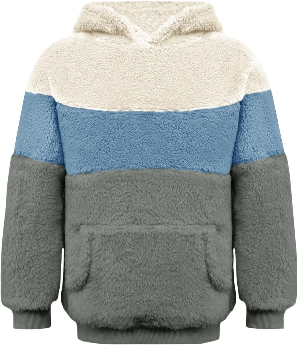 Meikulo Boys Color Block Sherpa Hoodie Kids Fashion Hooded Sweatshirts Pullover with Pocket 5-14 Years Meikulo Boys Color Block Sherpa Hoodie Kids Fashion Hooded Sweatshirts Pullover with Pocket 5-14 Years