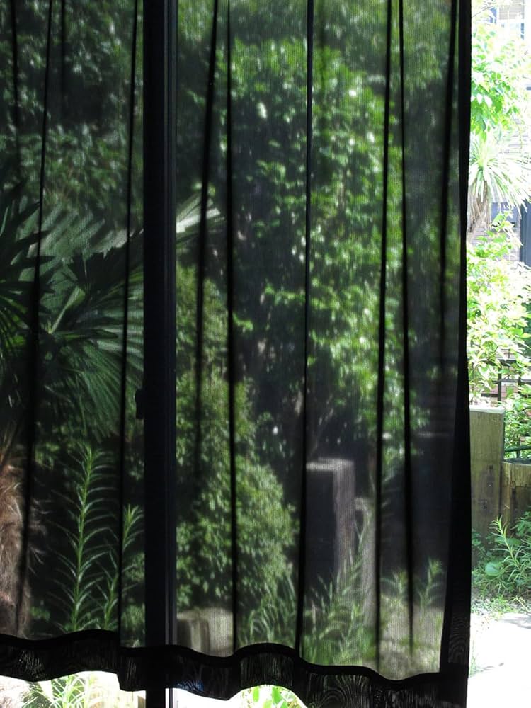 Amazon｜アイコン UV80黒 カーテン レース レースカーテン