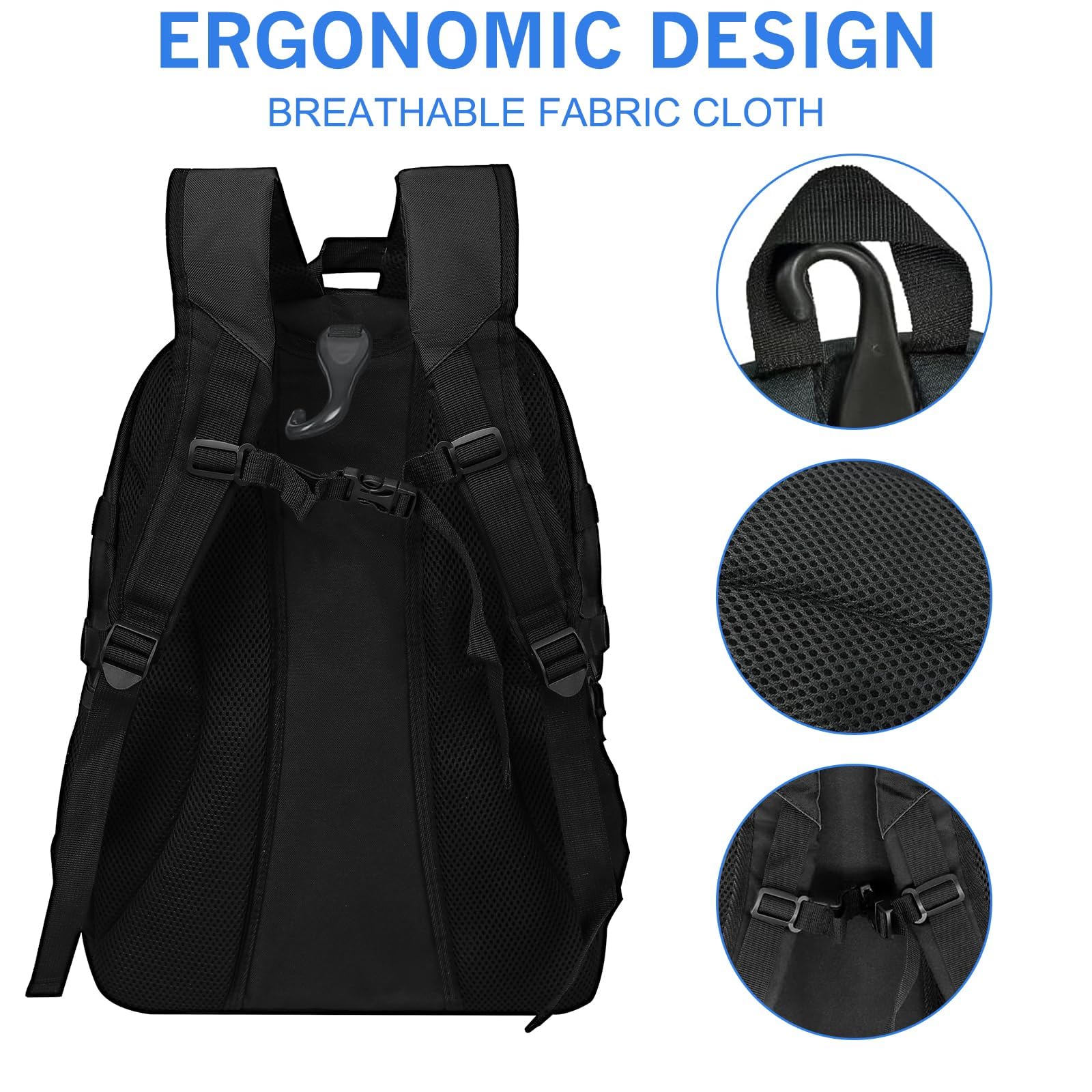 WOLT Lacrosse Bag Lacrosse Rucksack mit Zwei Schlägerhaltern, große Feldhockey-Tasche für alle Sportausrüstungen