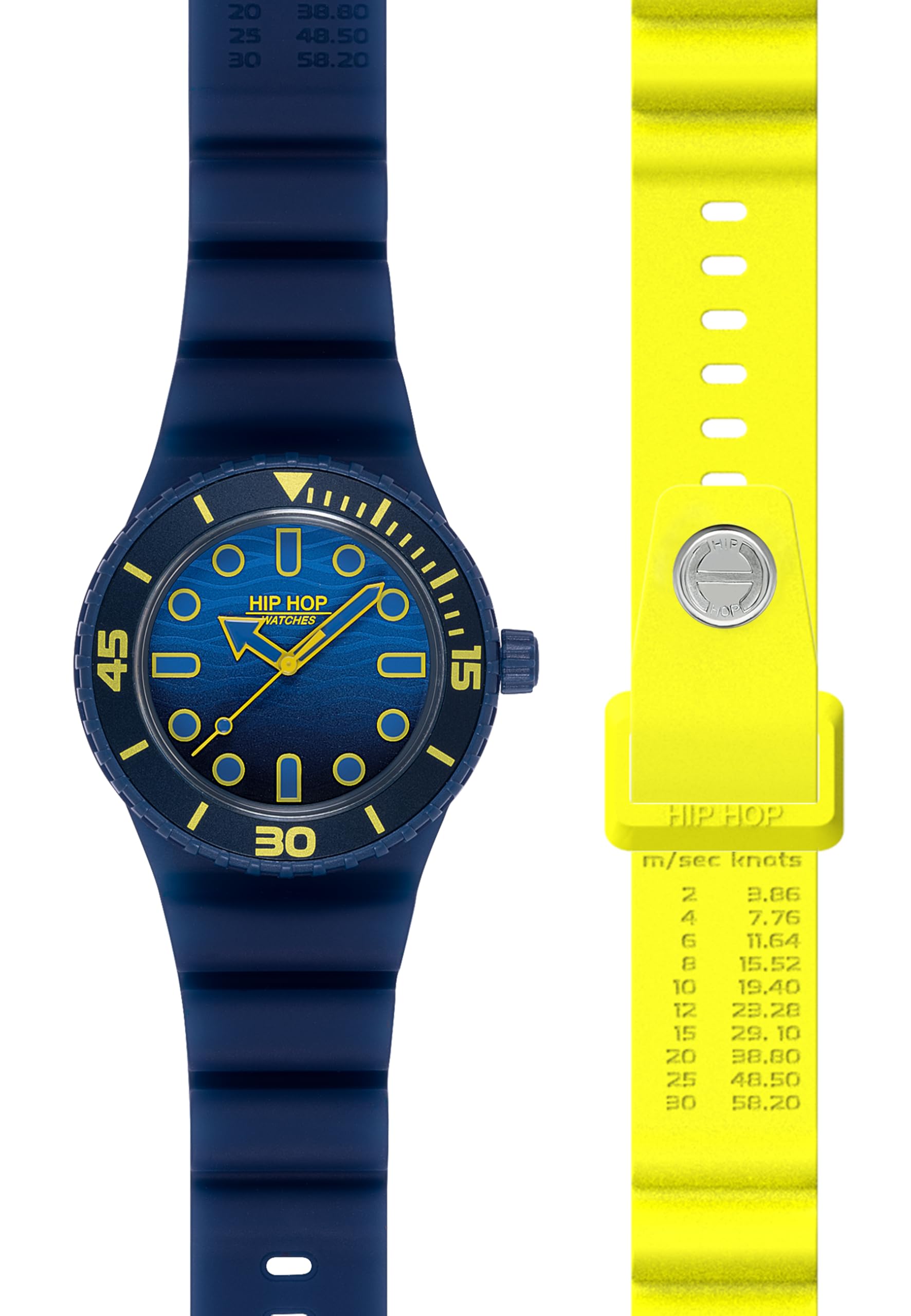 HIP HOP, Collezione Master, Orologio Uomo con 2 Cinturini in Silicone Intercambiabili, Resistente all’Acqua, Cassa 41 mm, Chiusura Pratica e Sicura, Lunghezza Regolabile fino a 19 cm, Idea Regalo