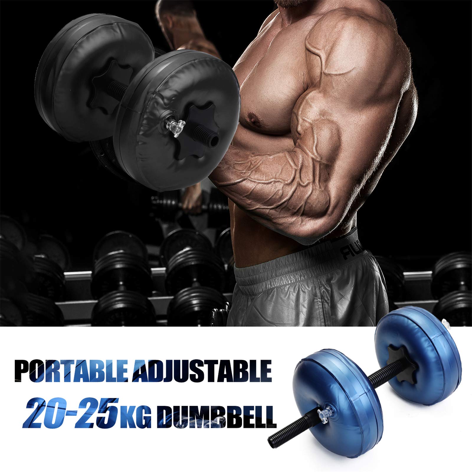 8-25 Kg Hantel Flexible Fitness Wassergefüllte Hantel Schweres Hantel-Fitnessstudio Heimtrainingsgeräte Bodybuilding-Geräte,