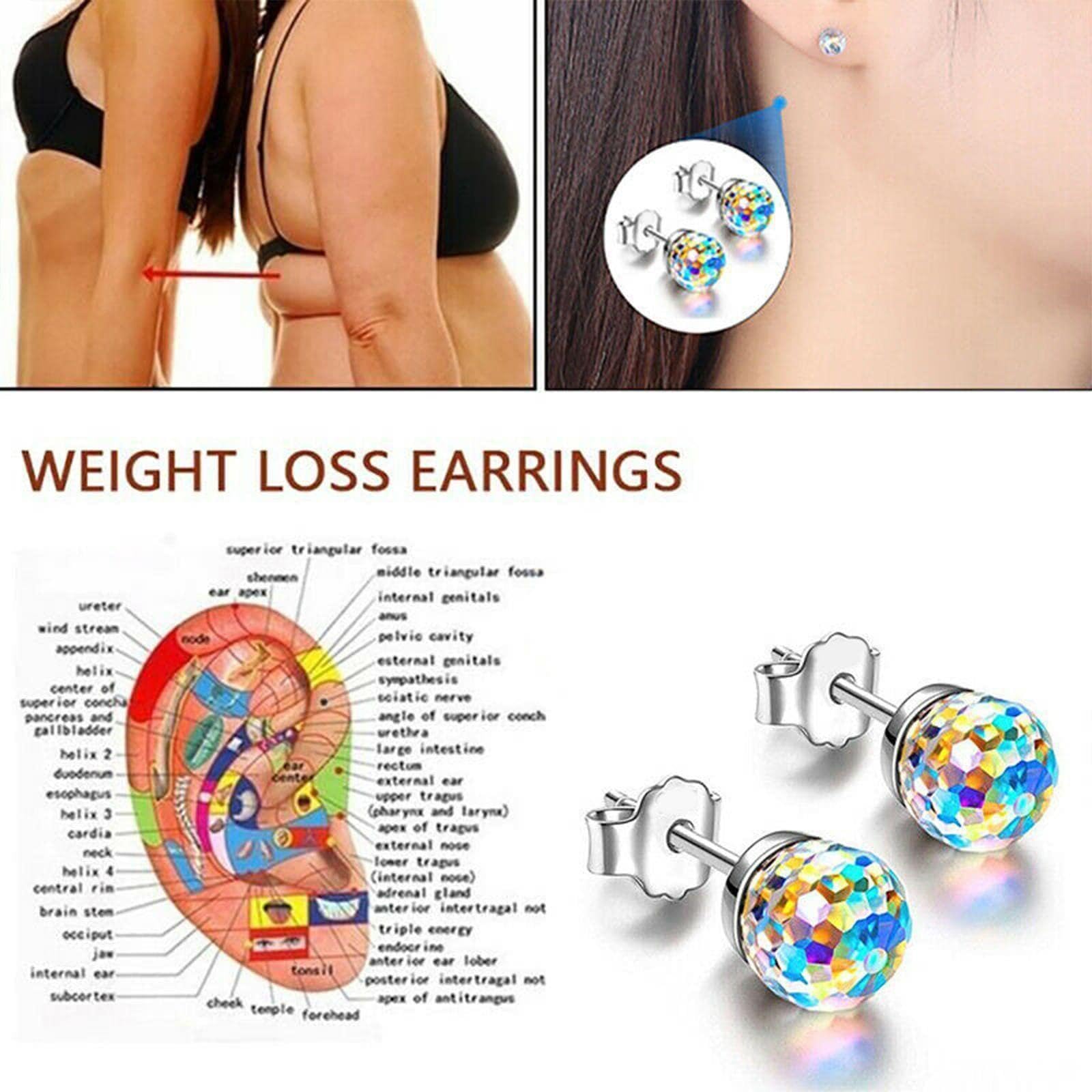 Nuevo 1 par de pendientes adelgazantes para perder peso terapia para quemar grasa oreja pérdida de Z1K0 joyería magnético Stud accesorio moda peso de energética