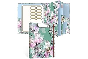 Rouidr 5.5" x 8.5" Mini 3 Ring Binder with Clipboard