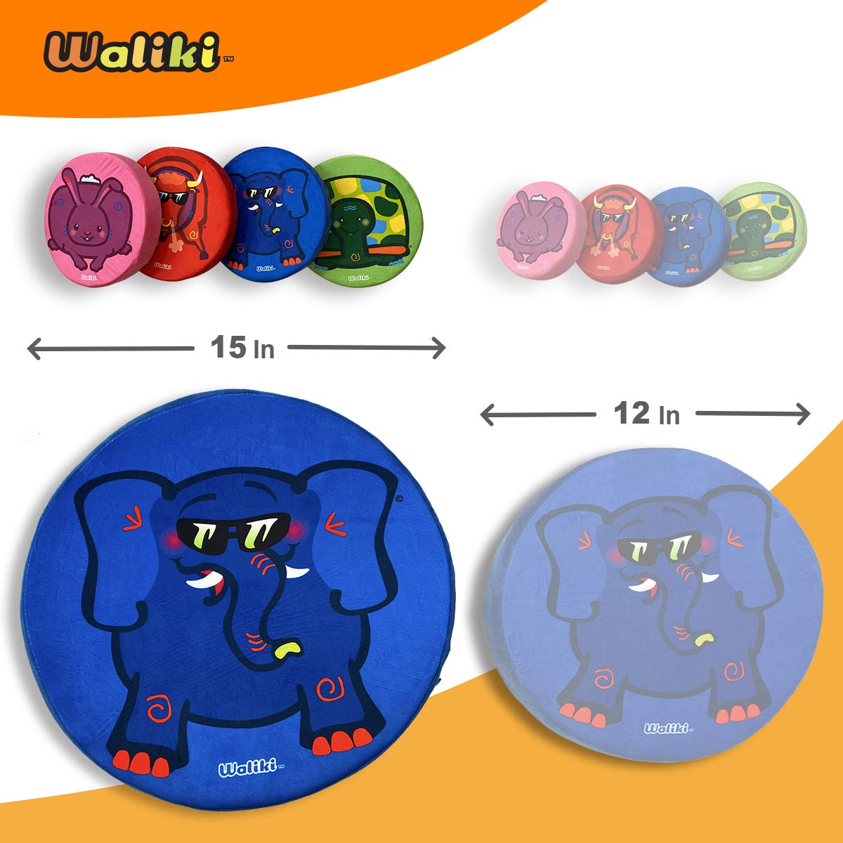 WALIKI Round Children Floor Cushions, Alternative Classroom Seating | Sponge Disc Seats | 15"/40CM | Pack of 4 - Image 3