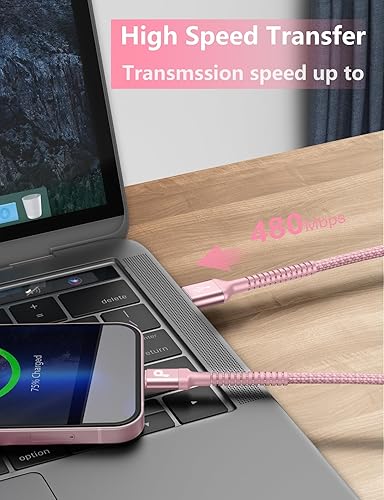 Miniatura 3 de Paquete de 2 cargadores para iPhone de 6 pies, cable Lightning [certificado MFi de Apple], cable de carga rápida para iPhone compatible con iPhone