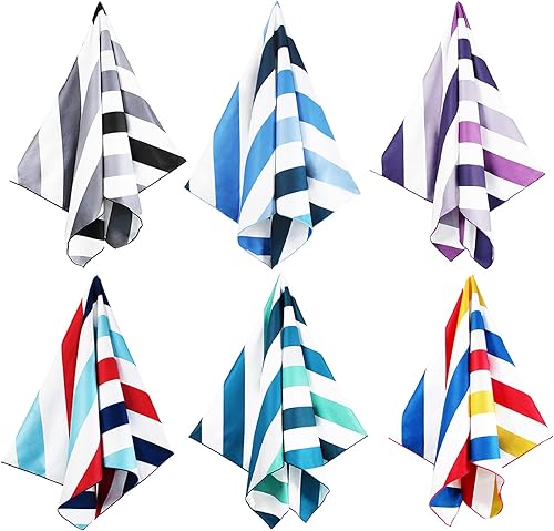 Miniatura 16 de Whale Flotilla Paquete de 4 toallas de playa grandes de secado rápido (30 x 60 pulgadas), juego de toallas de playa de microfibra sin arena