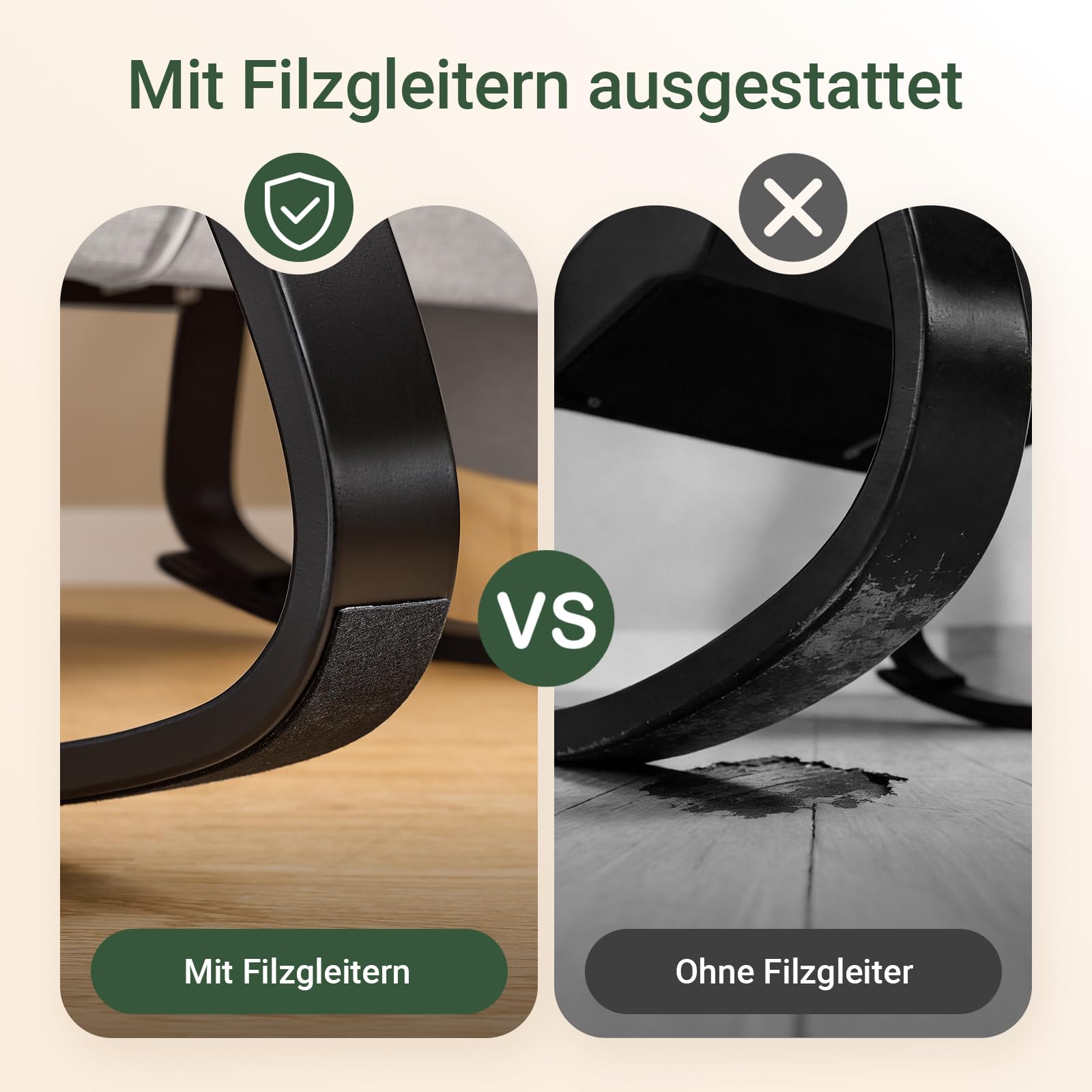 SoBuy Schaukelstuhl mit Polster, Schaukelsessel mit Kopfstütze und Verstellbarer Fußstütze, relaxsessel mit Seitentasche - Grau FST20-HG