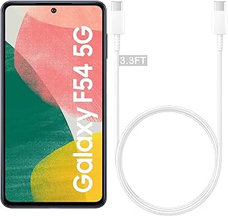 Samsung Original Type C to C Charger Cable Compatible with Samsung F54 5G Cellular Phone, USB-C Charging Cable 1M for Galaxy S23, S22, S21 Fe Series Type C Power Data Sync PD Cord Support 45W- White