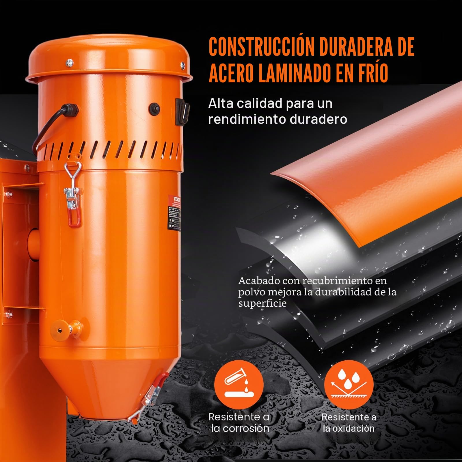 VEVOR Sistema de recolección de polvo, colector de polvo de 1450 W, con capacidad de 1,8 galones, colector de polvo, ajuste universal para gabinetes de chorro de arena