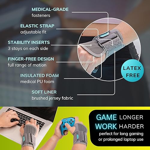 Miniatura 6 de BraceAbility Court Comfort - Muñequera de compresión para tenis atléticos, para pickleball, esguince de muñeca, tendinitis, bádminton, raqueta,