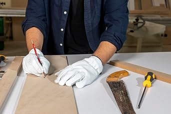 3-Pair Goatskin Leather Work Gloves I Driver Gloves for Construction, Industrial, Truck Driving, Warehouse, Gardening