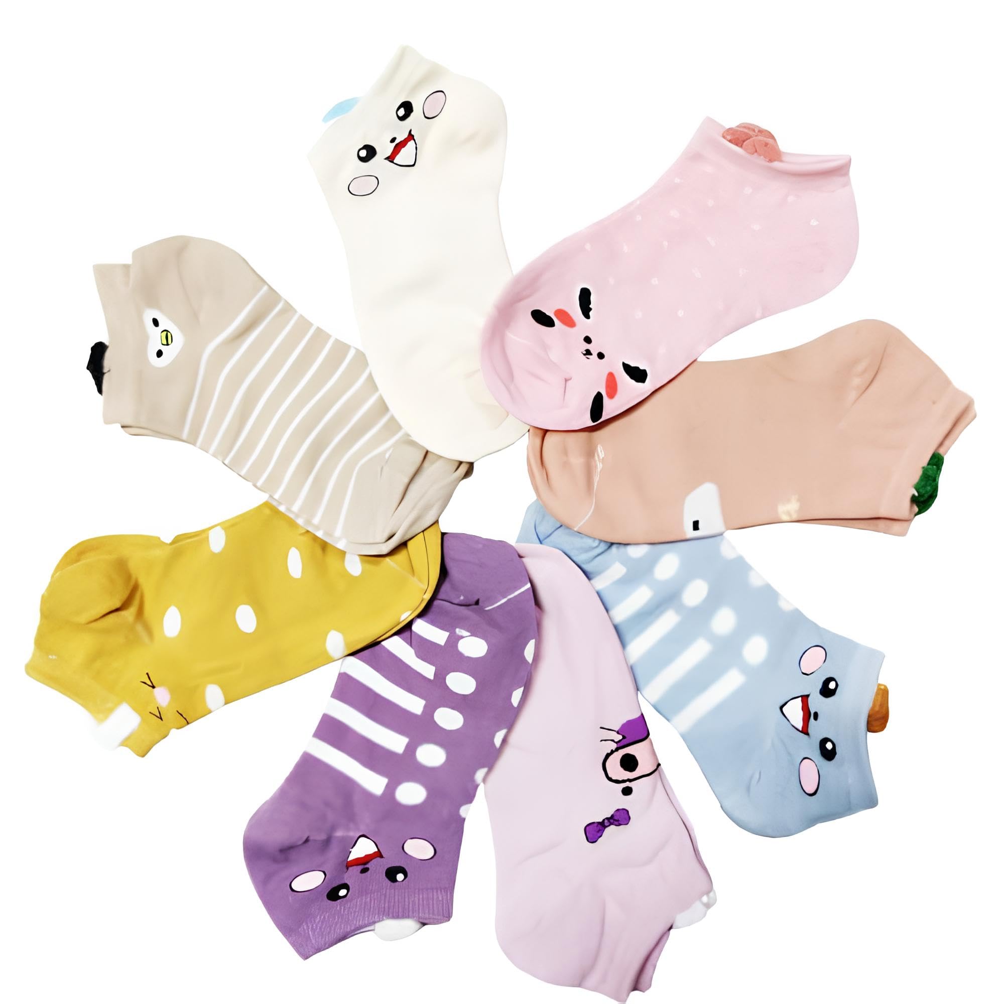 Women's Ankle Length Cotton Socks - Comfortable and Stylish Cotton Ankle Socks for Kids (Pack of 5,Multicolor)-image-29