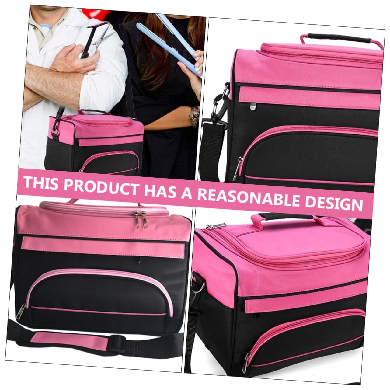 Große Kapazität Kosmetiktasche aus Canvas Tragbarer Multifunktionaler Schminkkoffer mit Schultergurt für Damen und Friseure Perfekter Organizer für Make Up und Beauty Tools