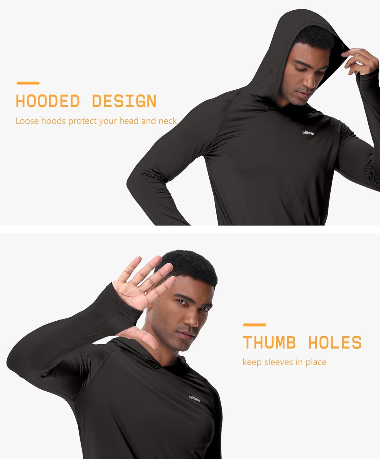 Men’s UV Sun Hoodie Athletic Fishing Shirts Ultra Lighweight Long Sleeve Quick Dry for Hiking Running Workout - Image 5