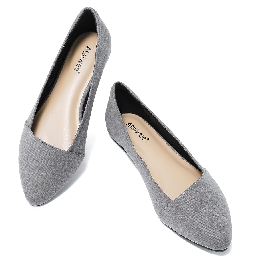 Loafers For Women Ataiwee Women's Wide Width Suede Ballet Flats