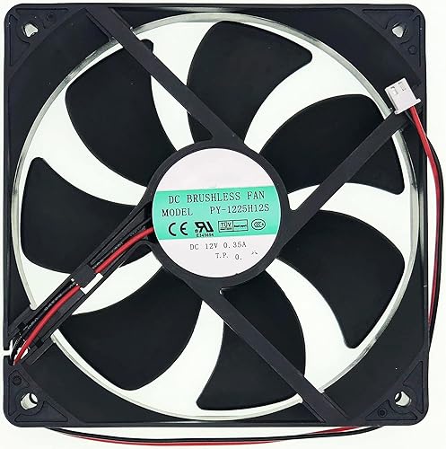 Ventilador PY-1225H12S 12025 DC12V 0.35A 120×120mm×25mm Ventilador de enfriamiento de 2 hilos