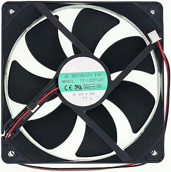 PY-1225H12S Fan 12025 DC12V 0.35A 120120mm25mm 2-Wire Cooling Fan