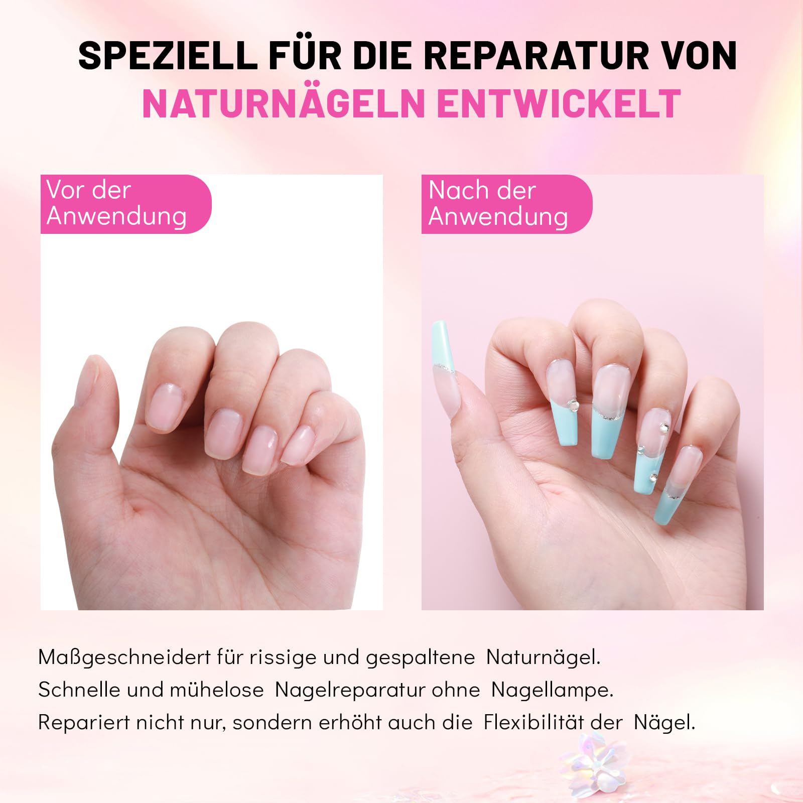 Aokitec Zestaw naprawczy do paznokci 28 g Dip Build z klejem naprawczym do paznokci, zestaw naprawczy do złamanych naturalnych paznokci, wzmocnienie paznokci, szybkoschnący na powietrzu