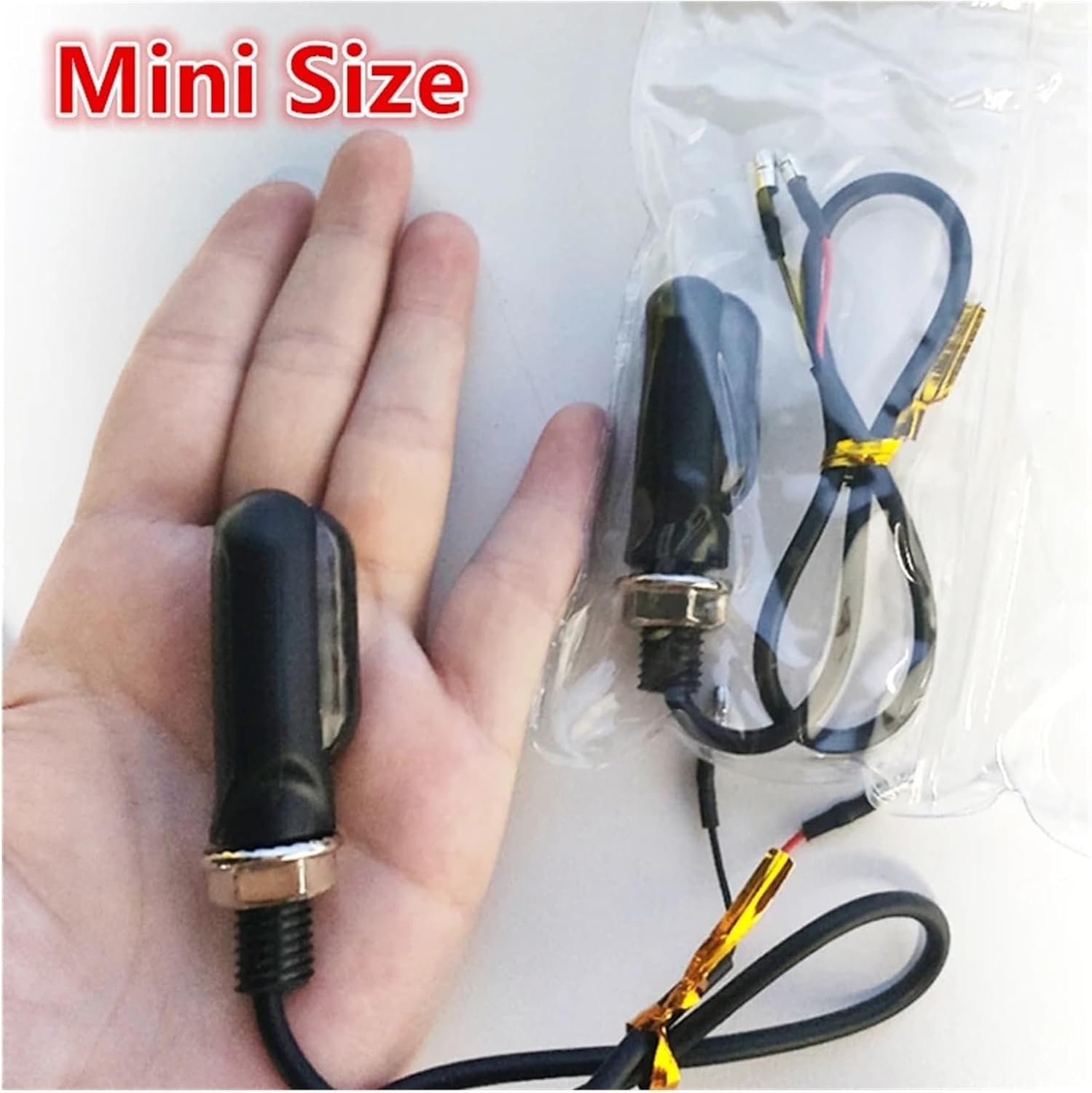 Generic Mini uniwersalne wskaźniki Dla Honda Motocykl Mini Led Lampy 12 V 10 mm Bursztynowe światło Sekwencyjna Lampa Sygnalizacyjna Płynąca Woda 3LED Lampa Moto
