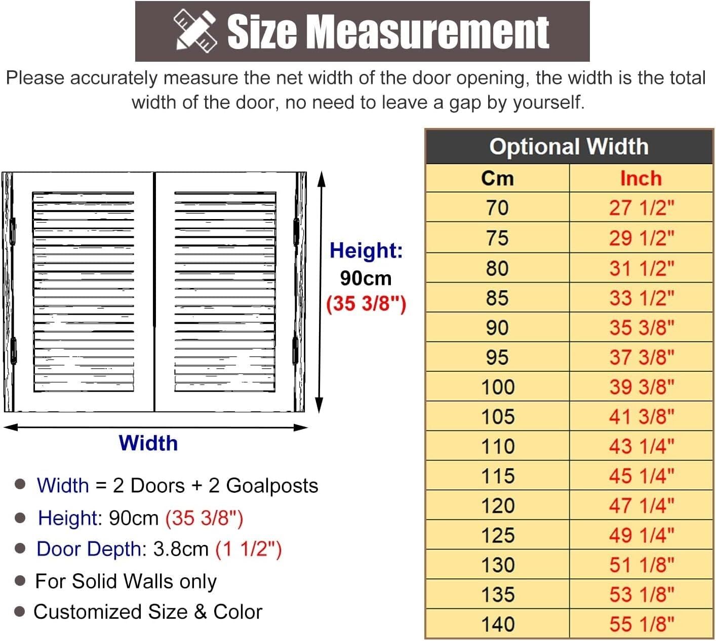 TIST Modern Double Swinging Doors, Auto Close Cafe Door, Interior Living Room Restaurant Half Waist Door (Size : W95xH90cm(37 3/8" x35 3/8"))